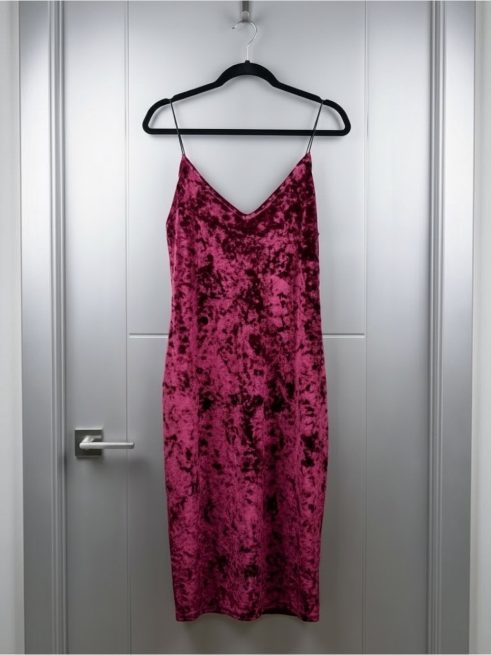 Pink magenta Crushed Velvet
Slip Dress Sz XL